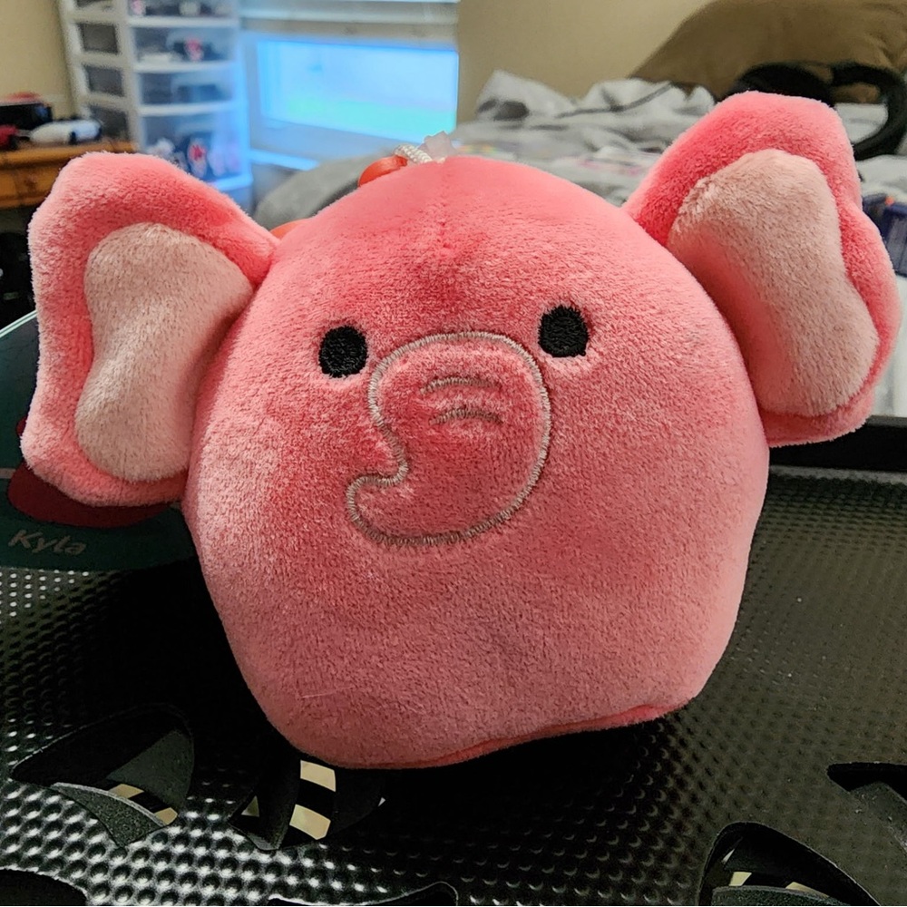 Squishmallows Pink Elephant keychain
